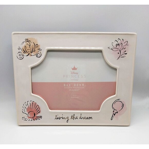 Set of 2 Rae Dunn Disney Princess “Living The Dream” Pink Photo Picture Frames - Picture 6 of 6